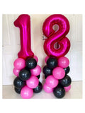 40 Inch Hot Pink Number 17 Balloon for 17th Birthday and Party Decorations