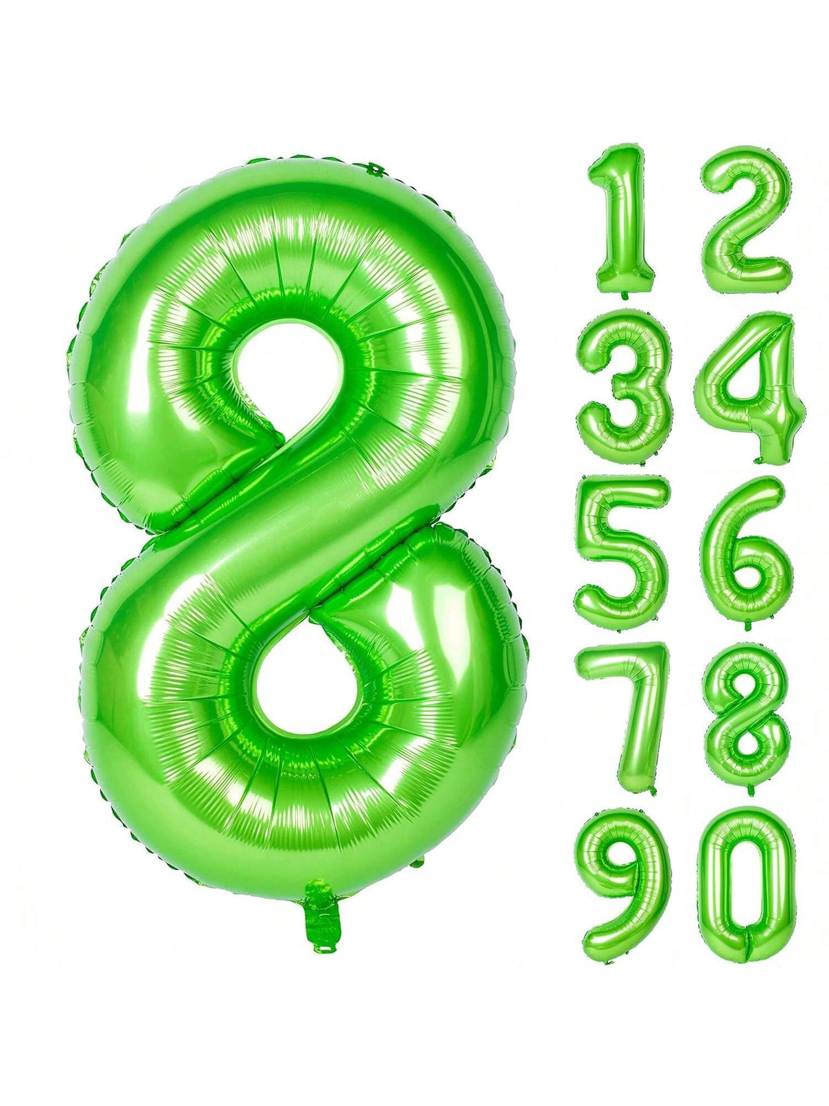 40 Inch Green Number 8 Foil Balloon for Jungle Birthday or Anniversary Decor
