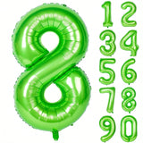 40 Inch Green Number 8 Foil Balloon for Jungle Birthday or Anniversary Decor