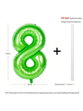 40 Inch Green Number 8 Foil Balloon for Jungle Birthday or Anniversary Decor