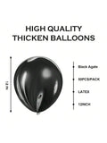 50-Pc Black and White Marble 12-Inch Balloons for Parties Weddings and Halloween