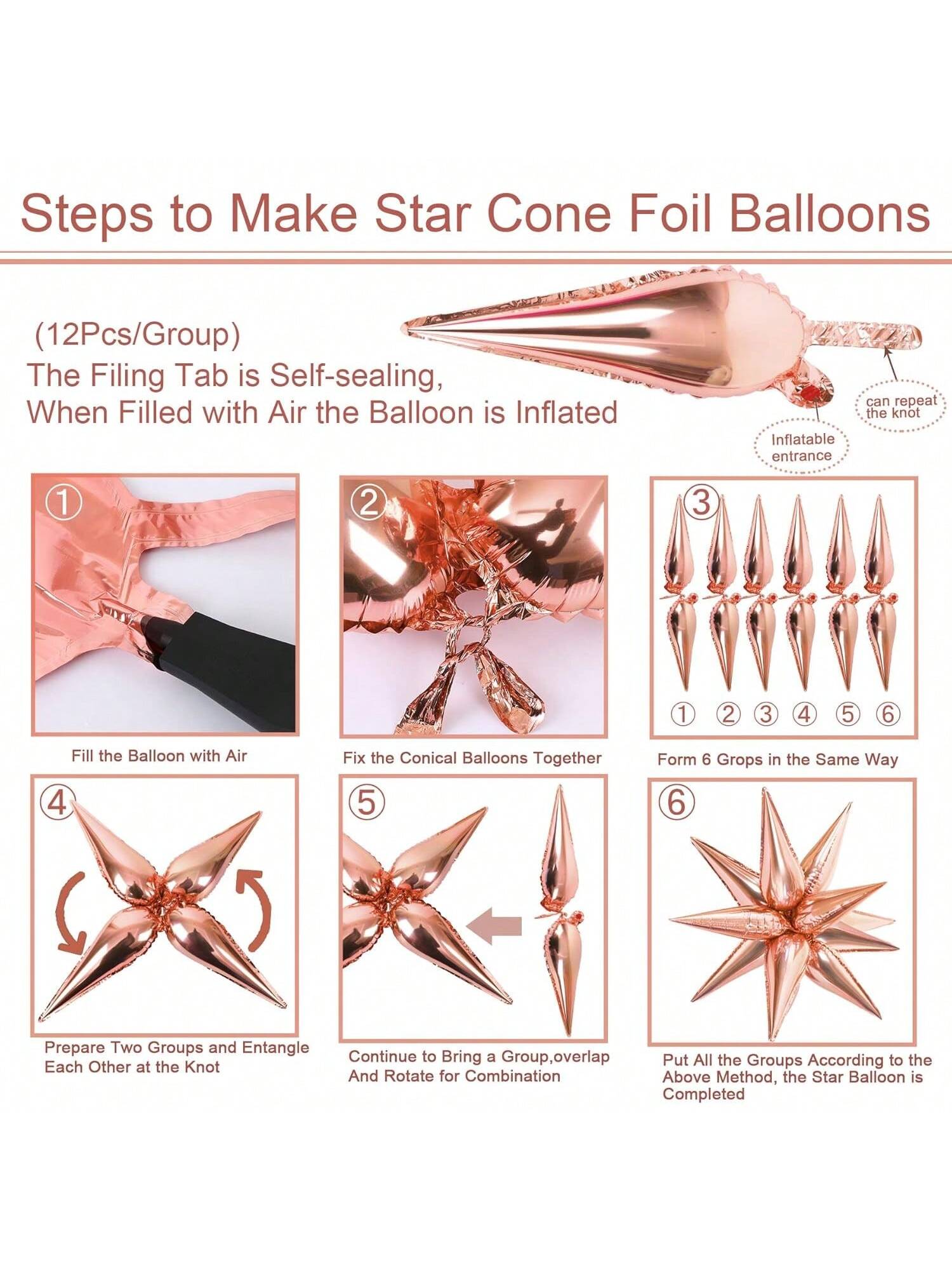 72-Pc Silver Explosion Star Foil Balloons 12-Point for Parties Weddings and Holidays