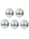 8PCS 22" Silver 4D Giant Round Foil Balloons Mirror Metallic Party Decor