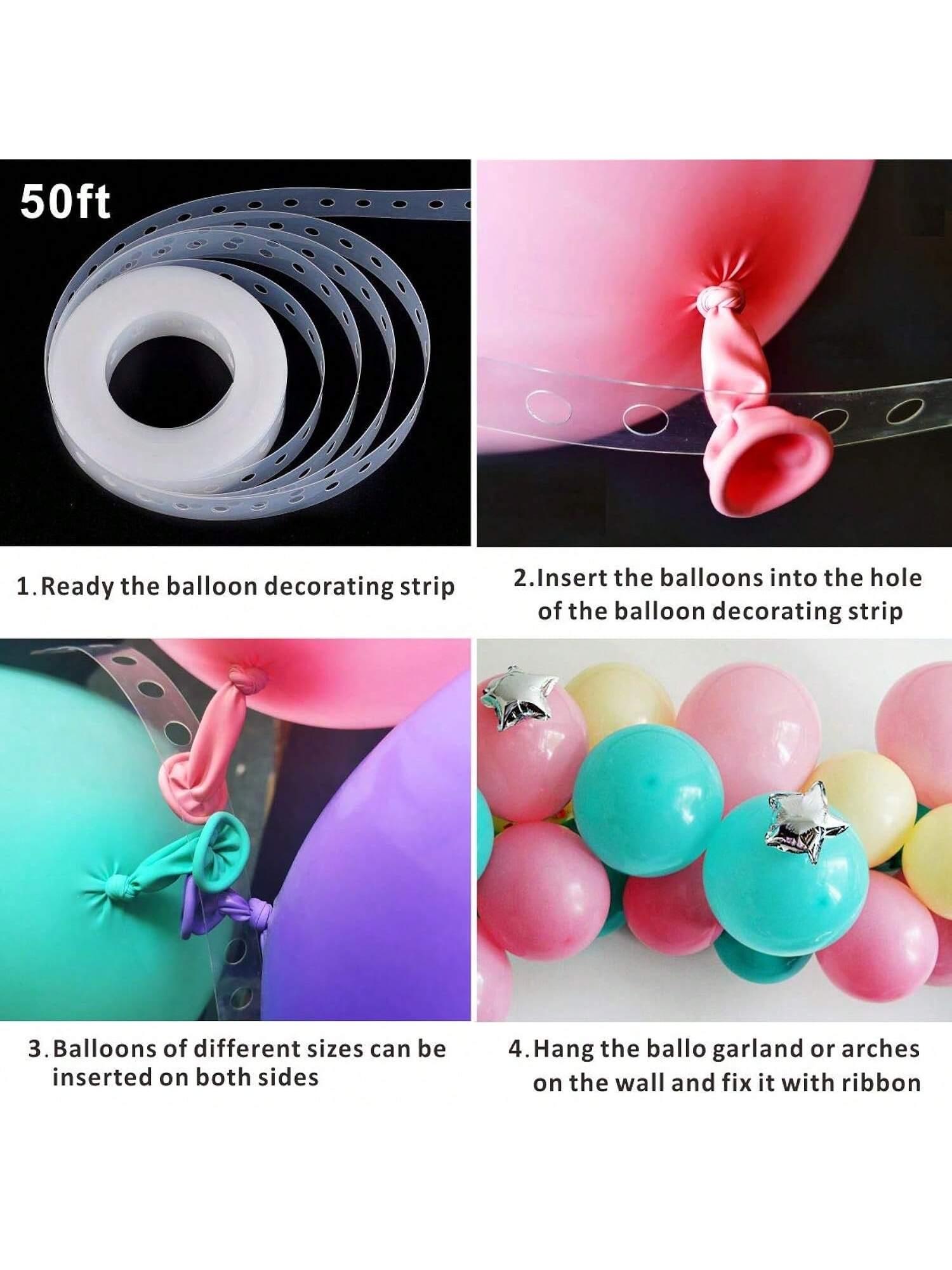 50ft Balloon Strip Tape for Making Party Arches and Garlands
