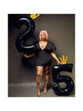 40 Inch Black Number 5 Balloon for 5th Birthday and Party Decorations
