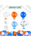 Blue Dog Party Decorations 2PCS Fringe Curtain 63PCS Orange Balloon Garland