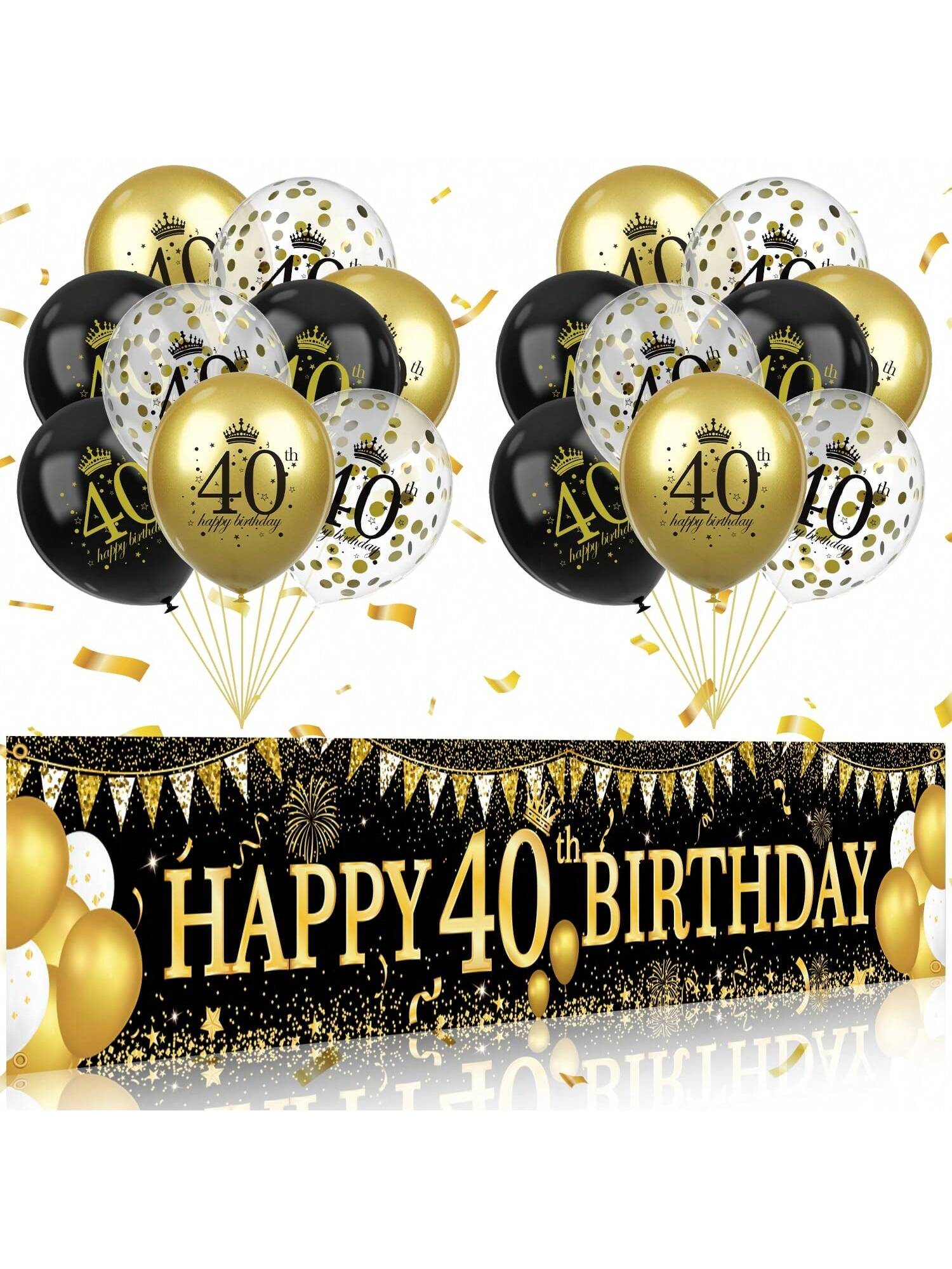 Blue Silver 16Th Birthday Banner And Balloons For Indoor/Outdoor Parties -