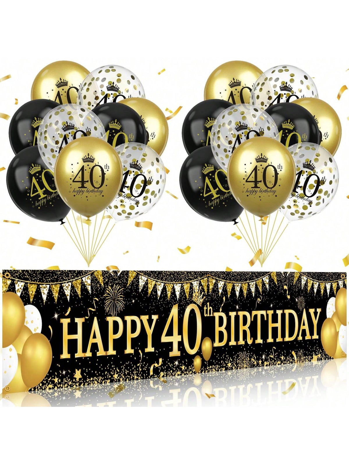 Blue Silver 16Th Birthday Banner And Balloons For Indoor/Outdoor Parties -