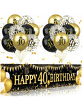 Blue Silver 16Th Birthday Banner And Balloons For Indoor/Outdoor Parties -