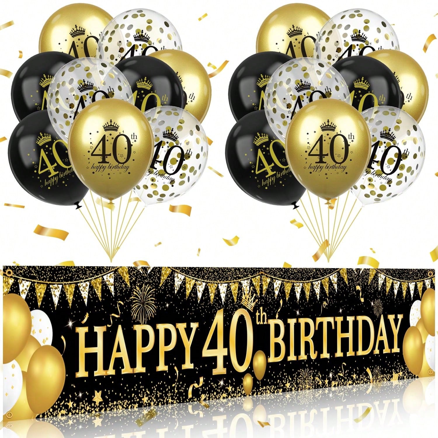 Blue Silver 16Th Birthday Banner And Balloons For Indoor/Outdoor Parties -