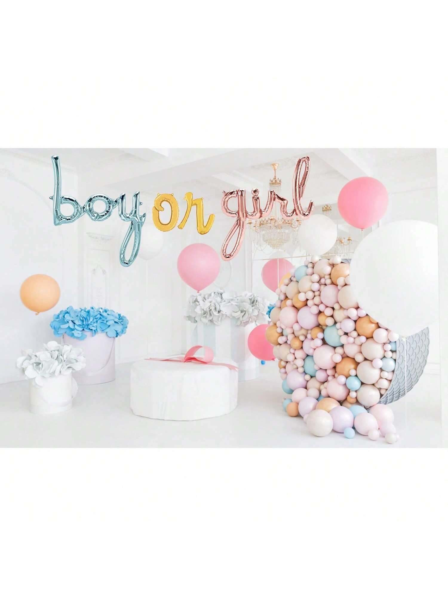Gender Reveal Balloon Banner 25-Inch for Party Decorations and Supplies