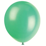 12 Inch Emerald Green Latex Balloons 10 Pack for Party Decorations