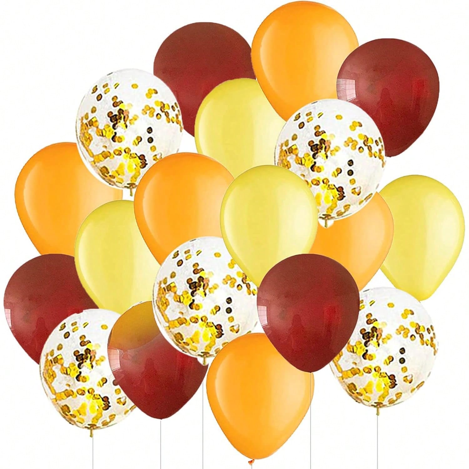 20 Fall Balloons in Burgundy Orange Yellow Gold for Party and Wedding Decor