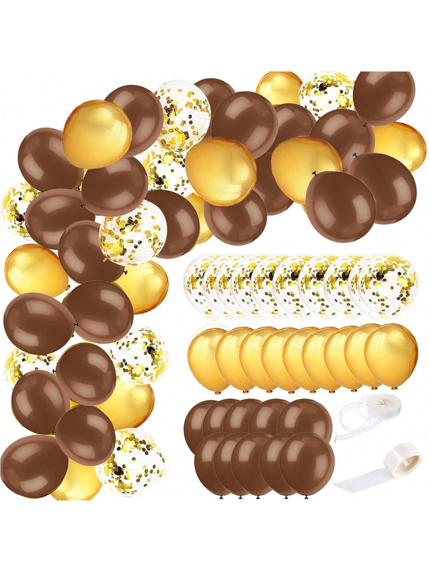 45pcs Brown Gold Balloons Graduation Birthday Woodland Teddy Bear Party Decor