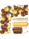45pcs Brown Gold Balloons Graduation Birthday Woodland Teddy Bear Party Decor