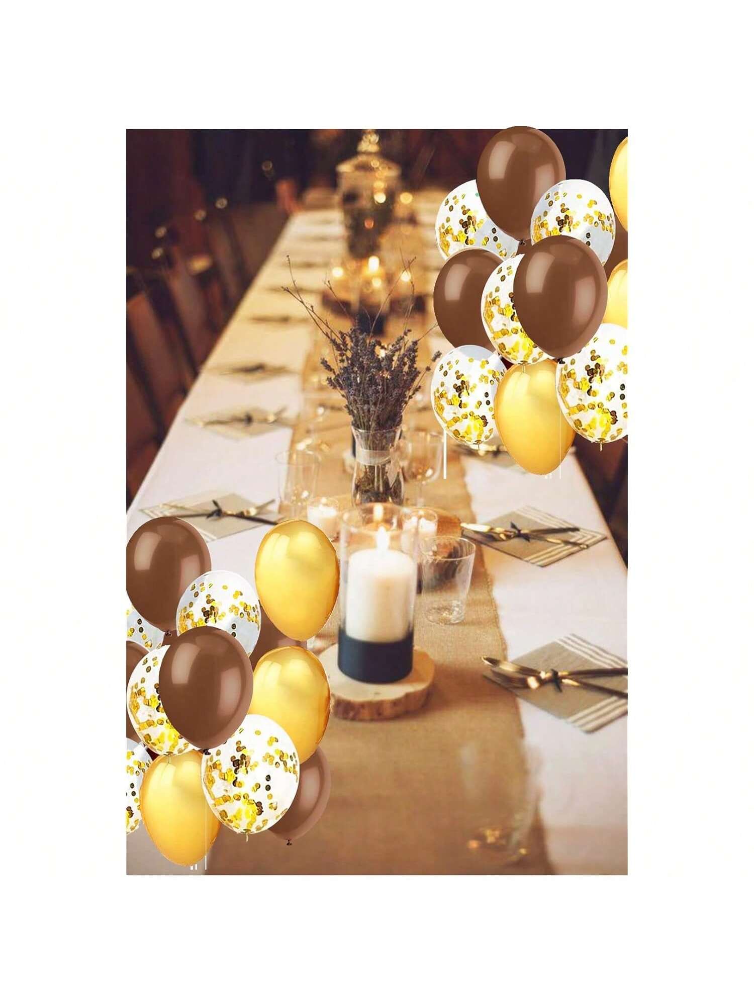 45pcs Brown Gold Balloons Graduation Birthday Woodland Teddy Bear Party Decor