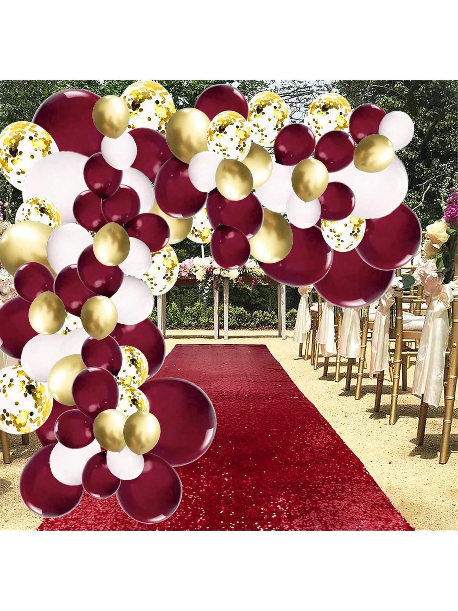 131PCS Maroon Gold Graduation & Party Decorations Balloons for 2024