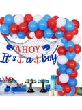 Nautical Shower Decorations Banner Balloon Garland Arch Kit with Net
