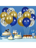 Navy Blue and Gold 50th Birthday Balloons 15 Pack for Party Decor
