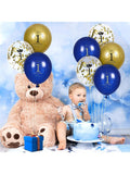 Navy Blue and Gold 50th Birthday Balloons 15 Pack for Party Decor