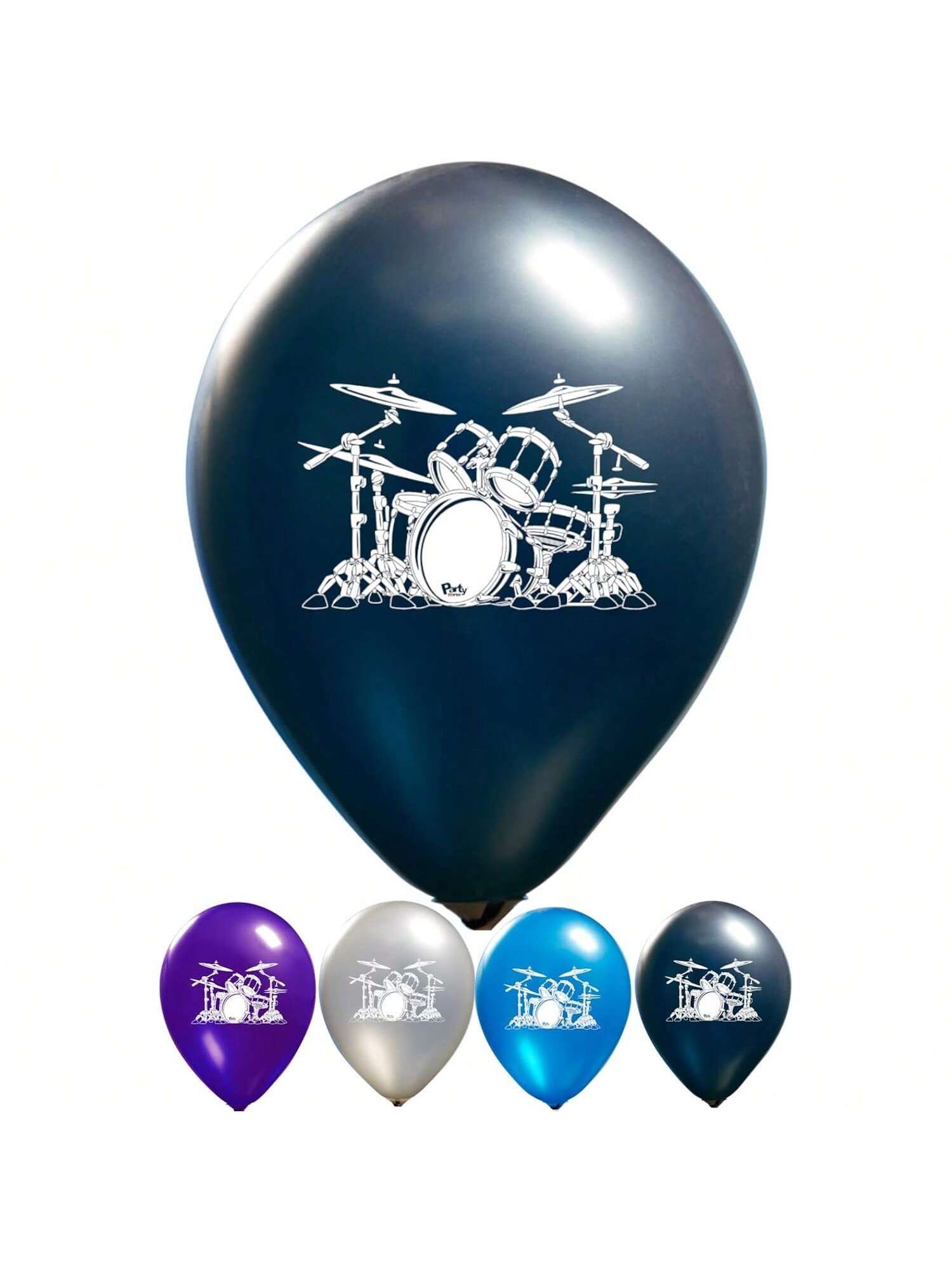 16Pc Music Themed Drum Balloons 12" Latex Birthday Party Decor