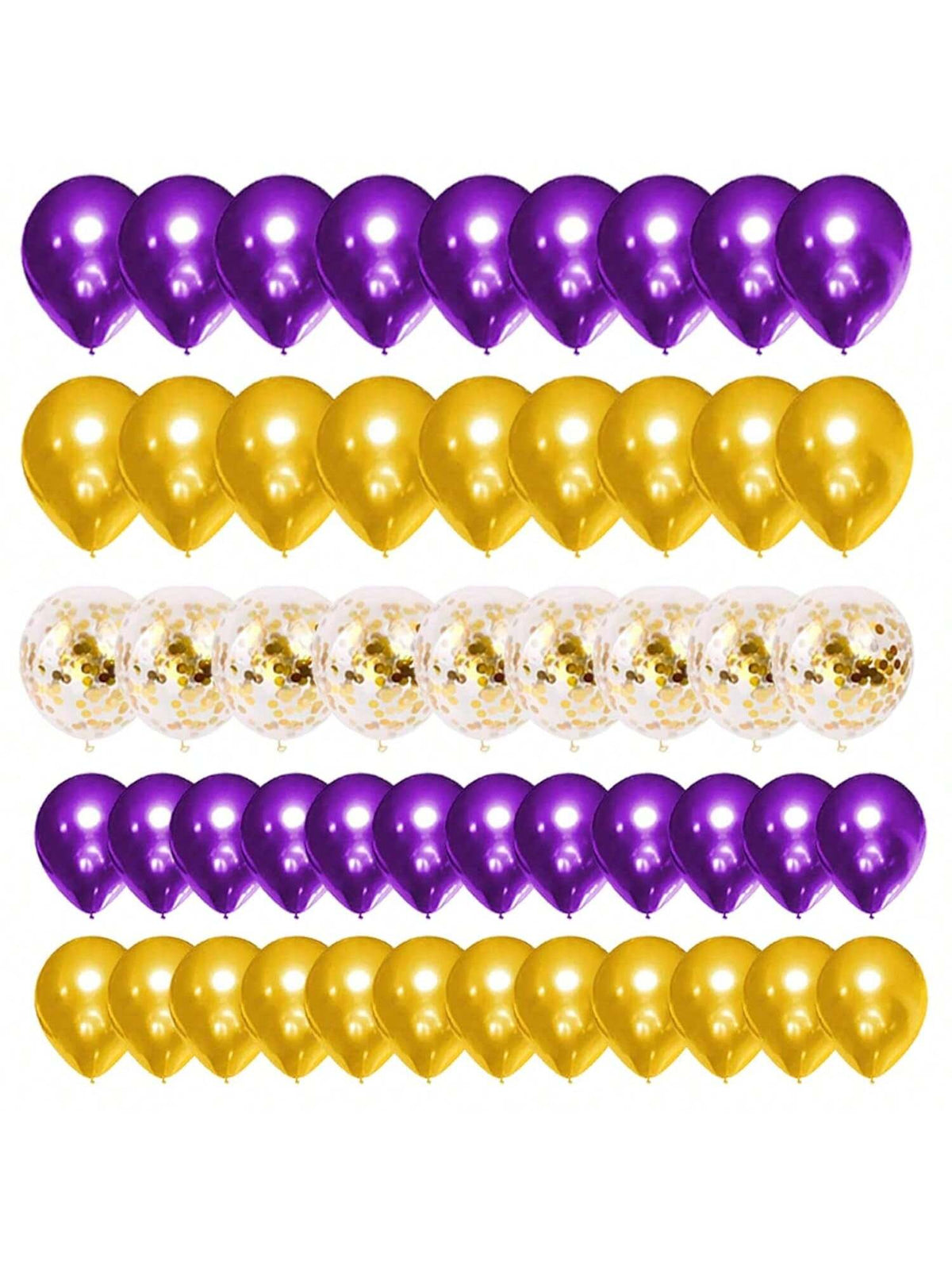 122PCS Purple & Gold Balloon Arch Kit with Confetti for Parties & Weddings