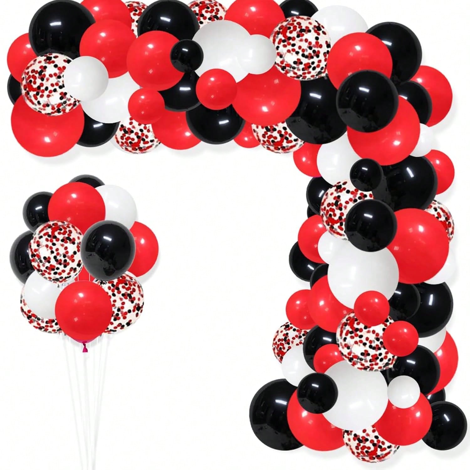 Red White Black Balloon Arch Garland Birthday Wedding Party Decor