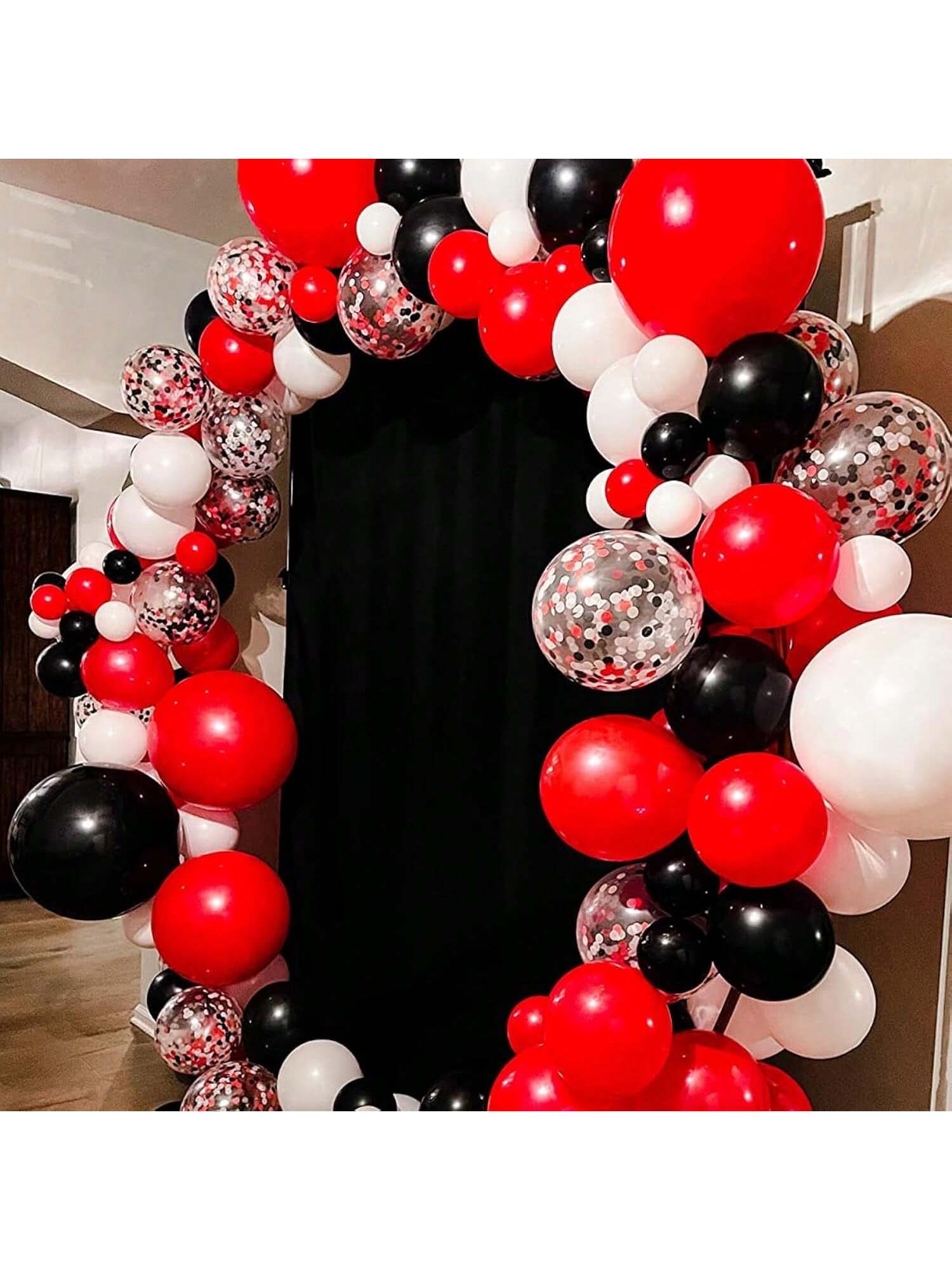Red White Black Balloon Arch Garland Birthday Wedding Party Decor