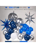 Royal Blue Graduation Balloon Garland Arch Kit Foil Caps Diplomas Stars
