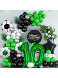 Soccer Party Decorations with Number 10 Foil Balloons for Birthday or Game Day
