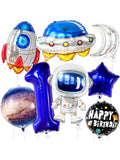 Space Balloons 8pcs Astronaut for 1st Birthday Trip Around the Sun Party