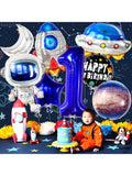 Space Balloons 8pcs Astronaut for 1st Birthday Trip Around the Sun Party