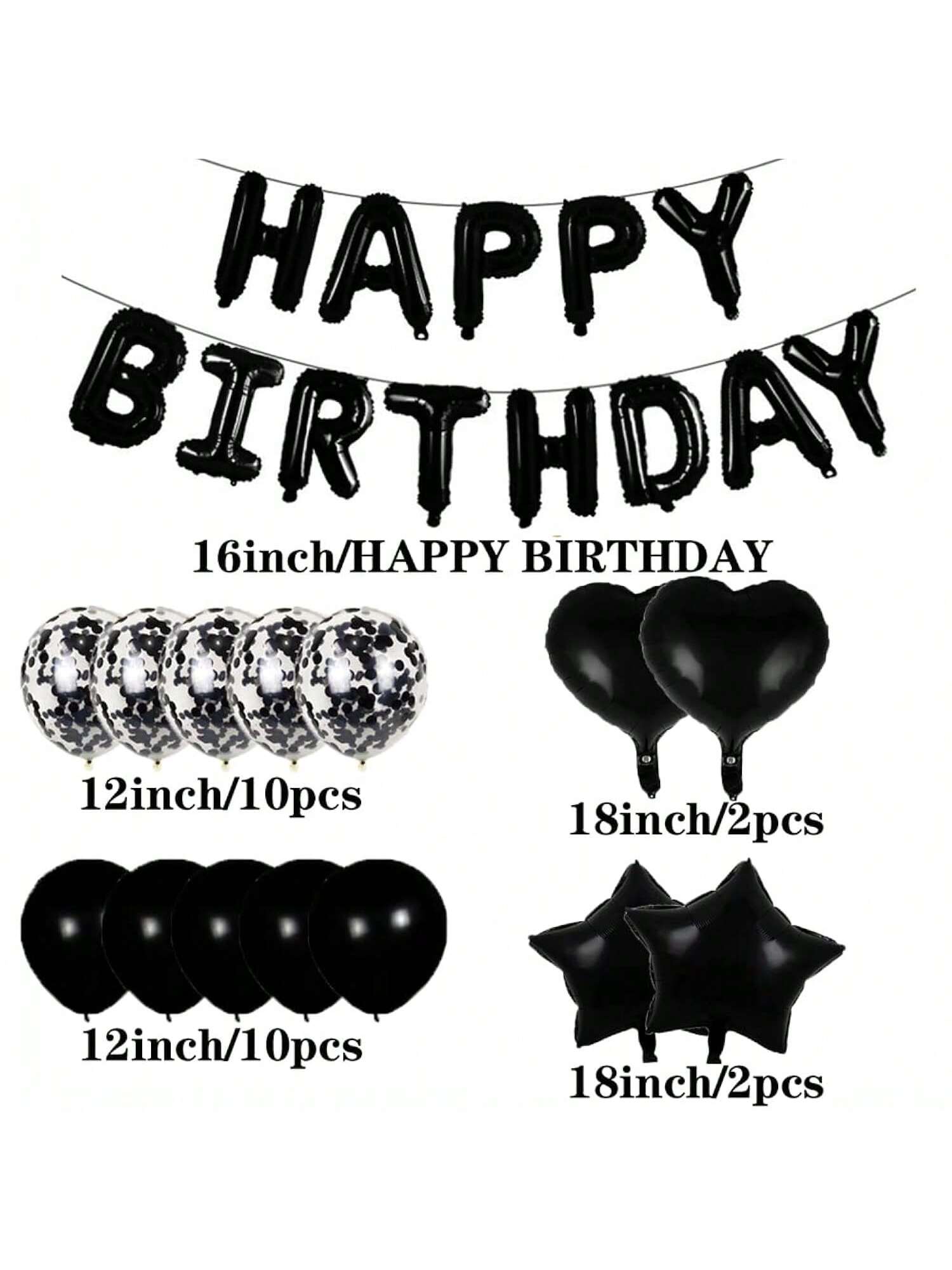 33rd Birthday Black Number Balloons Party Decor & Photo Props