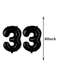 33rd Birthday Black Number Balloons Party Decor & Photo Props