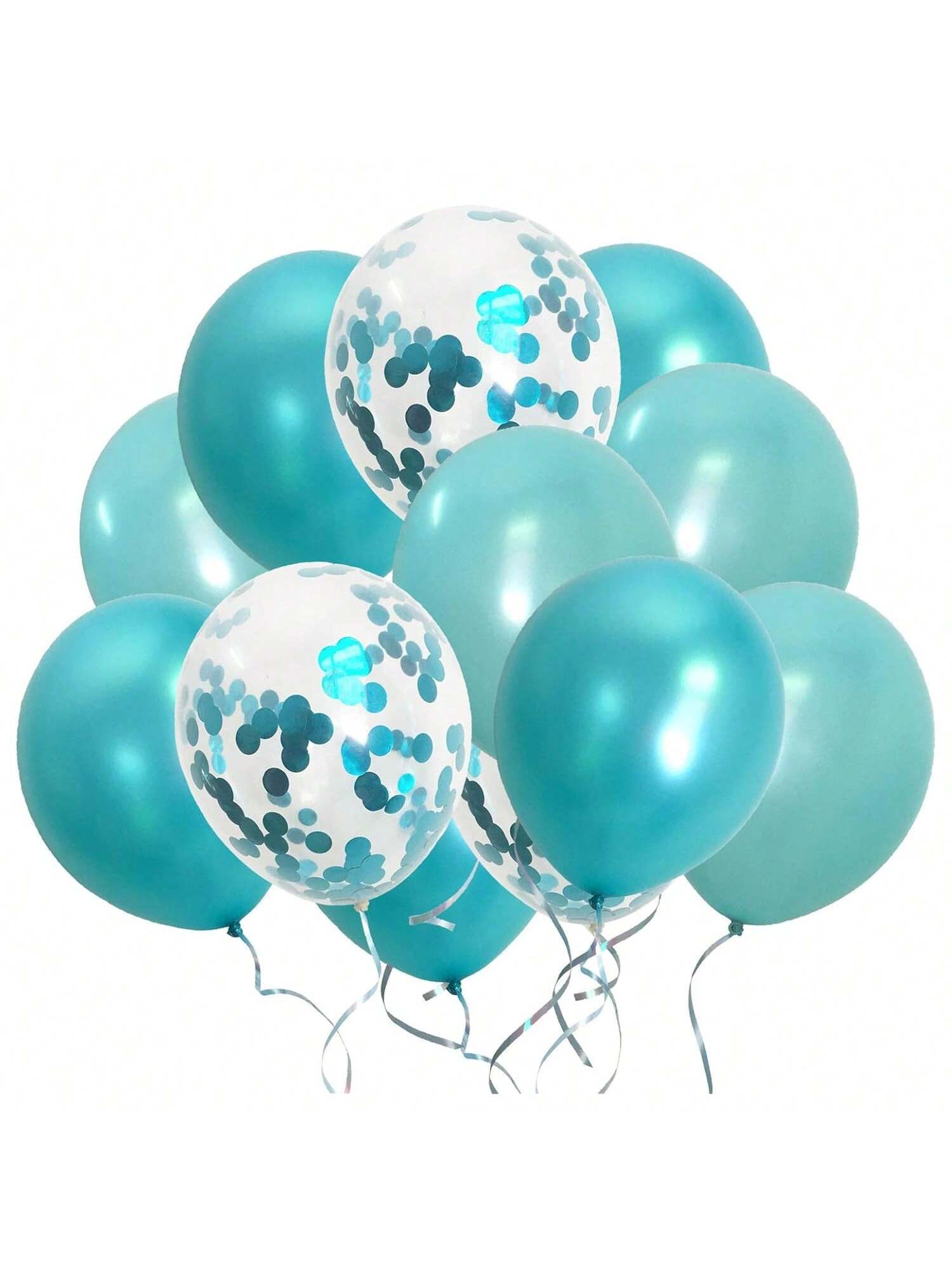 Turquoise & Teal Metallic Confetti Balloons for Engagement & Bachelorette Parties