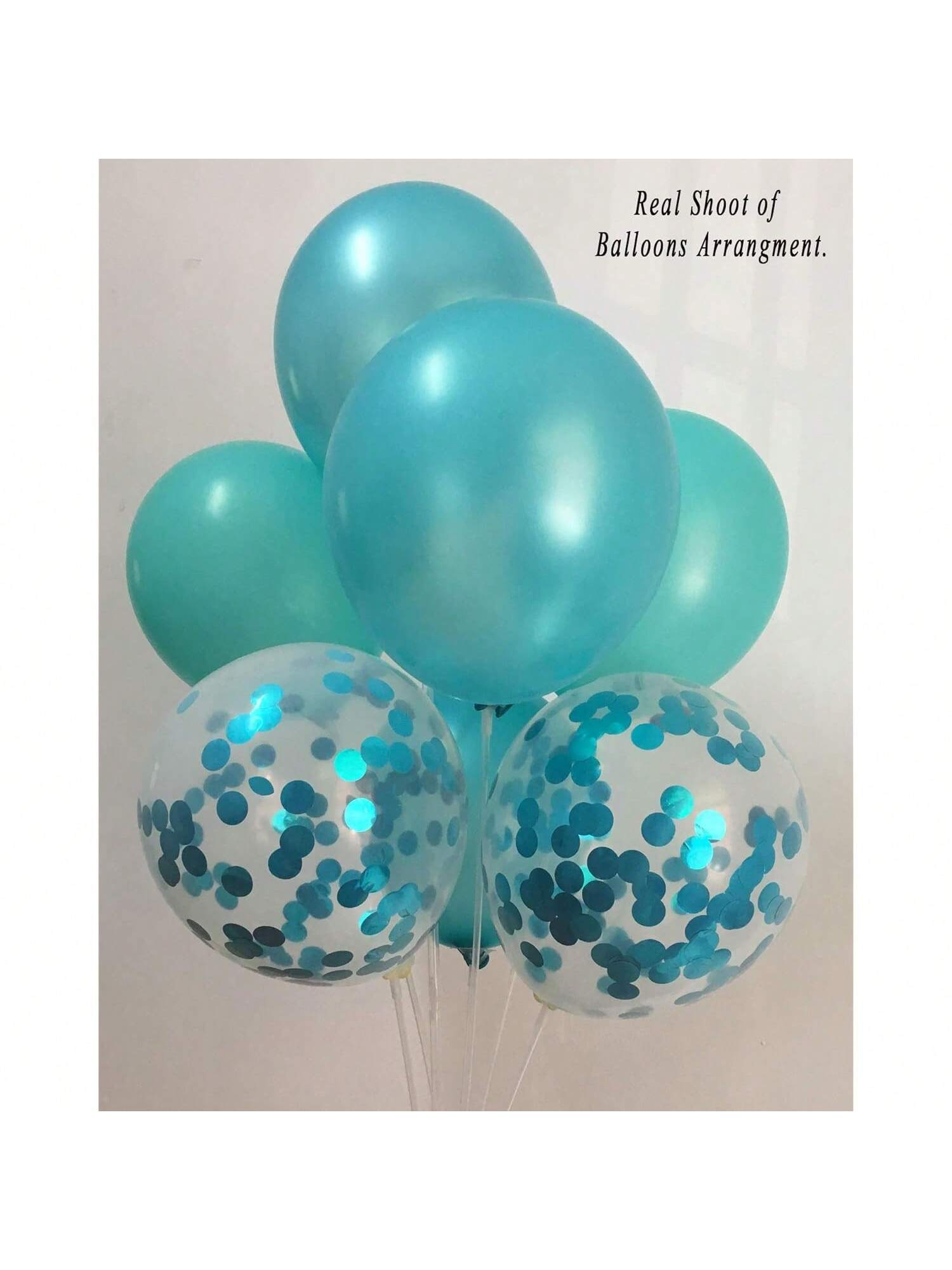 Turquoise & Teal Metallic Confetti Balloons for Engagement & Bachelorette Parties