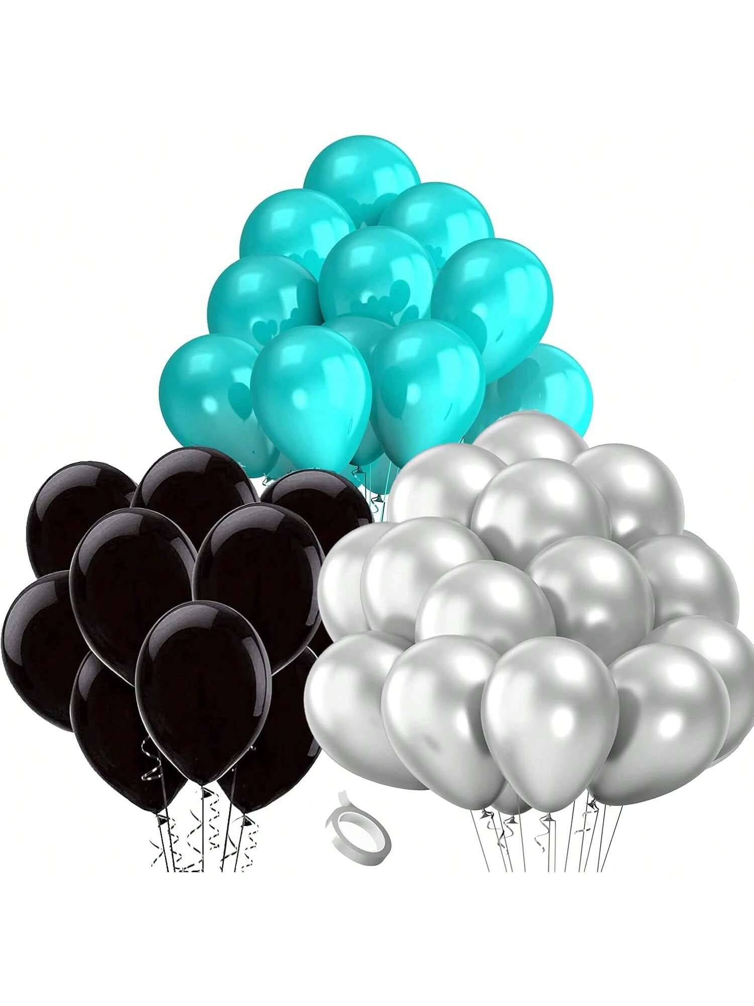 Turquoise Black Graduation Decorations 2025/Teal Turquoise Black Balloons 30Pcs Birthday Decorations For Women/Teal Bridal Shower -