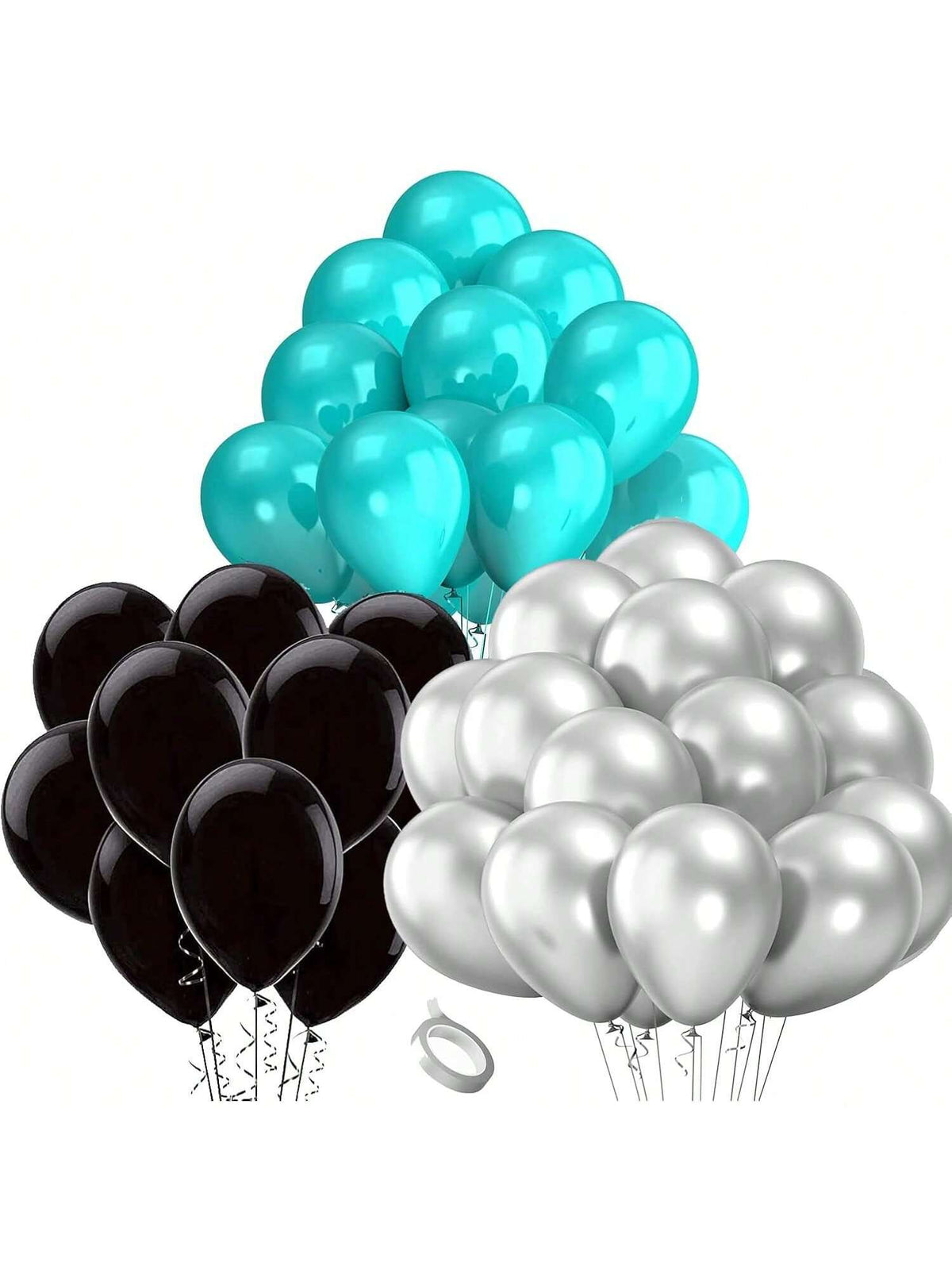 Turquoise Black Graduation Decorations 2025/Teal Turquoise Black Balloons 30Pcs Birthday Decorations For Women/Teal Bridal Shower -