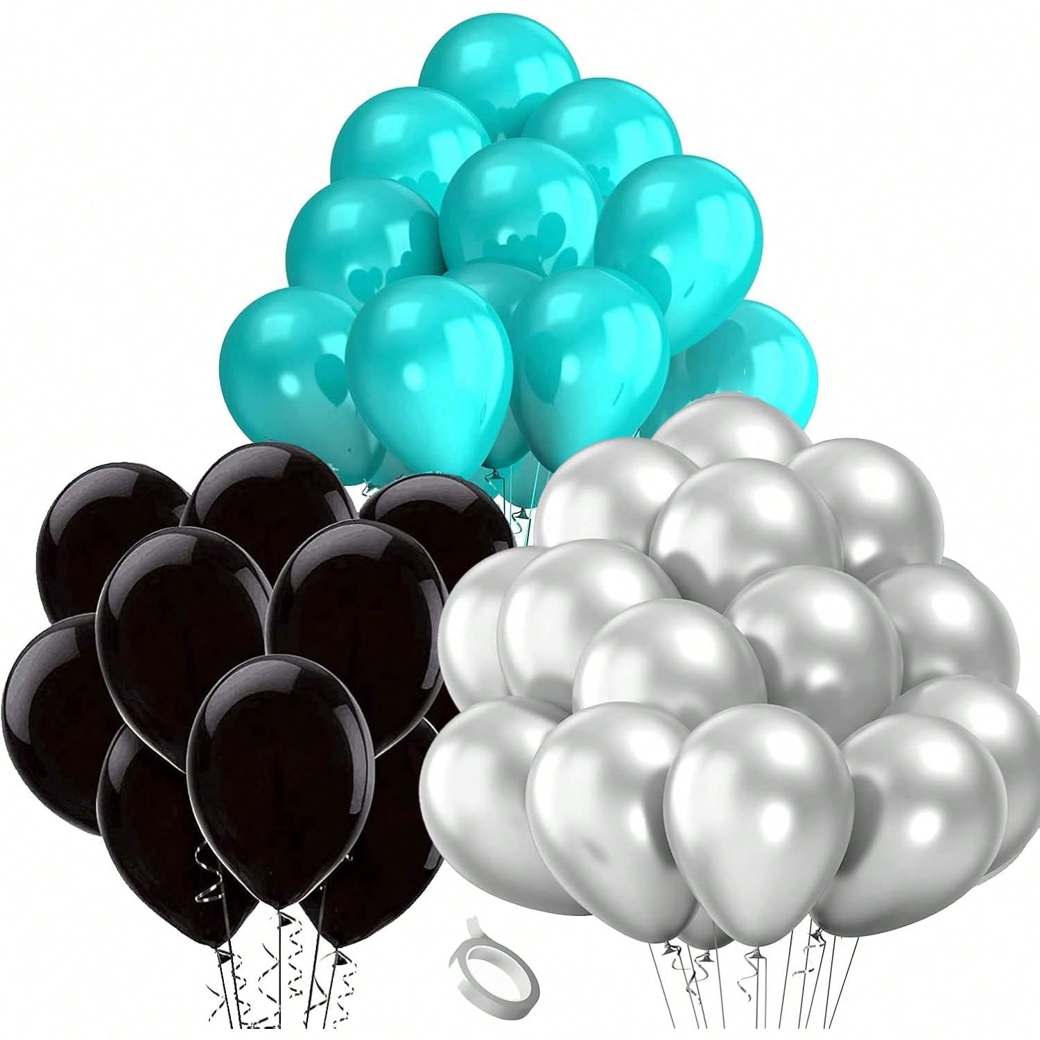 Turquoise Black Graduation Decorations 2025/Teal Turquoise Black Balloons 30Pcs Birthday Decorations For Women/Teal Bridal Shower -