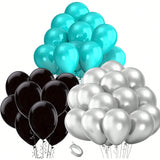 Turquoise Black Graduation Decorations 2025/Teal Turquoise Black Balloons 30Pcs Birthday Decorations For Women/Teal Bridal Shower -
