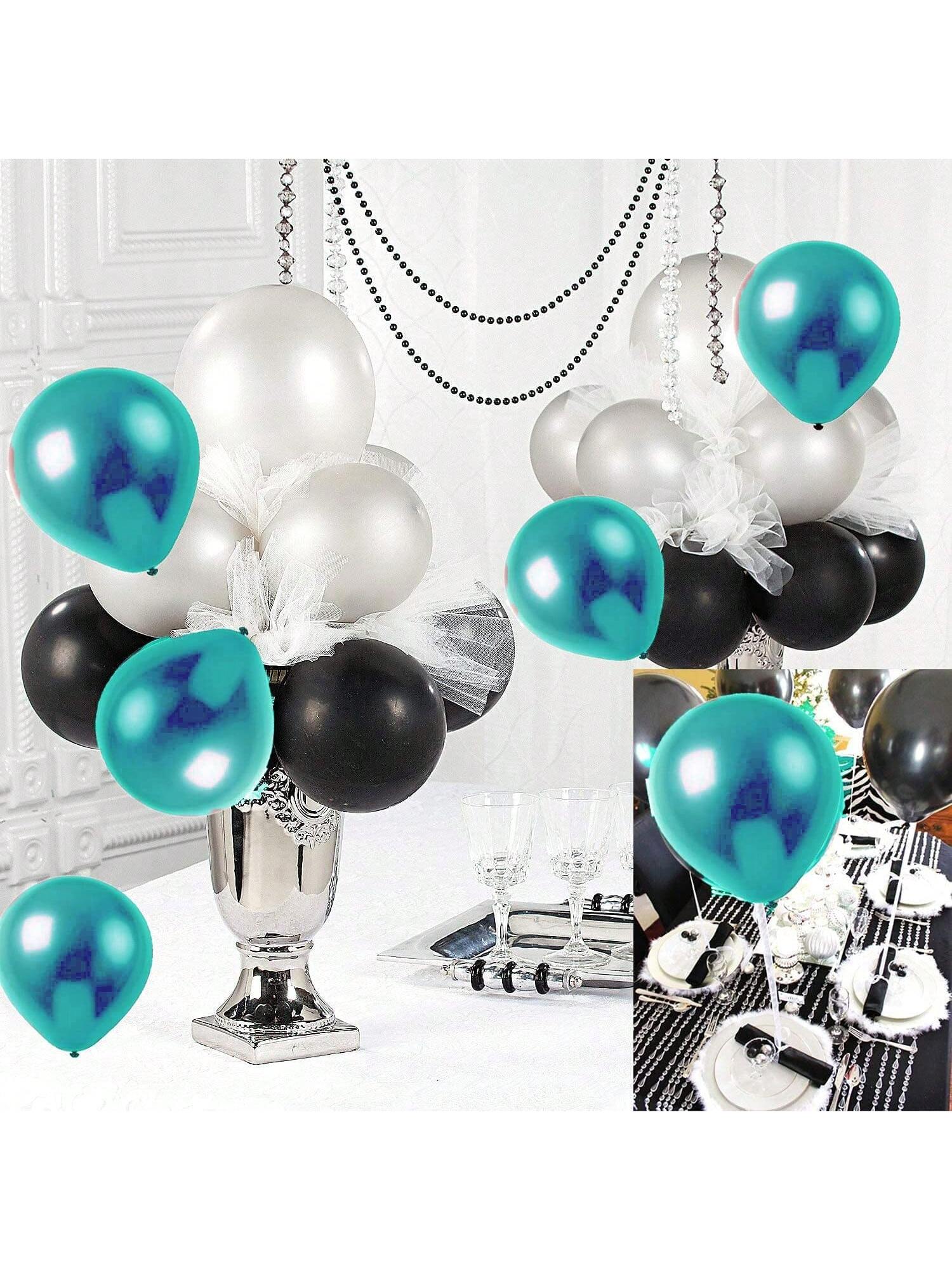Turquoise Black Graduation Decorations 2025/Teal Turquoise Black Balloons 30Pcs Birthday Decorations For Women/Teal Bridal Shower -