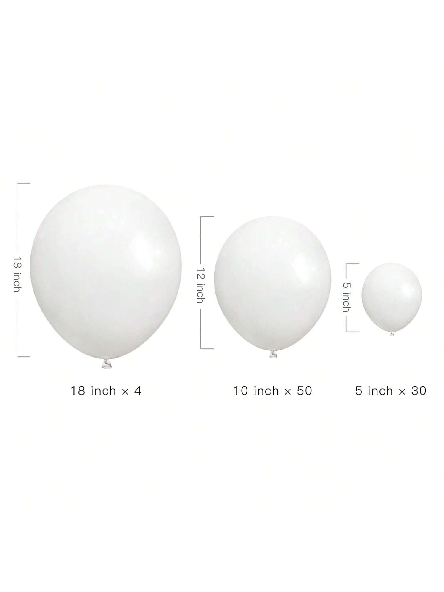 84-Pc White Balloons in 5 10 18-Inch for Weddings Showers and Party Decorations