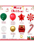 151PCS Christmas Balloon Garland Kit with Red, White, Gold & Green Balloons