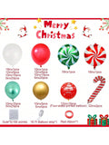 153-Pc Christmas Balloon Garland Kit Red White Gold Candy and Snowflake Balloons