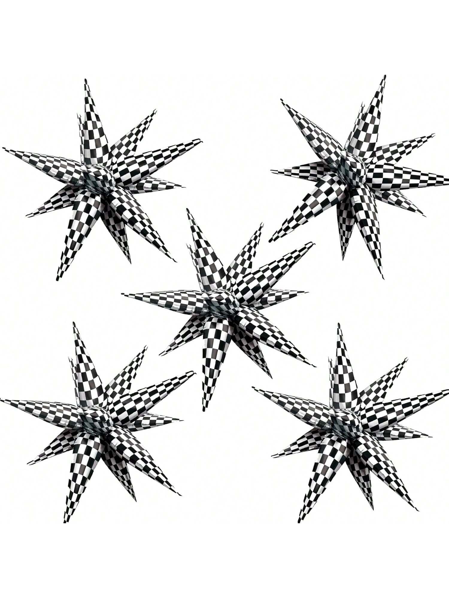 60PCS Star 12-Spike Foil Balloons Wedding Birthday Party Backdrop Decor