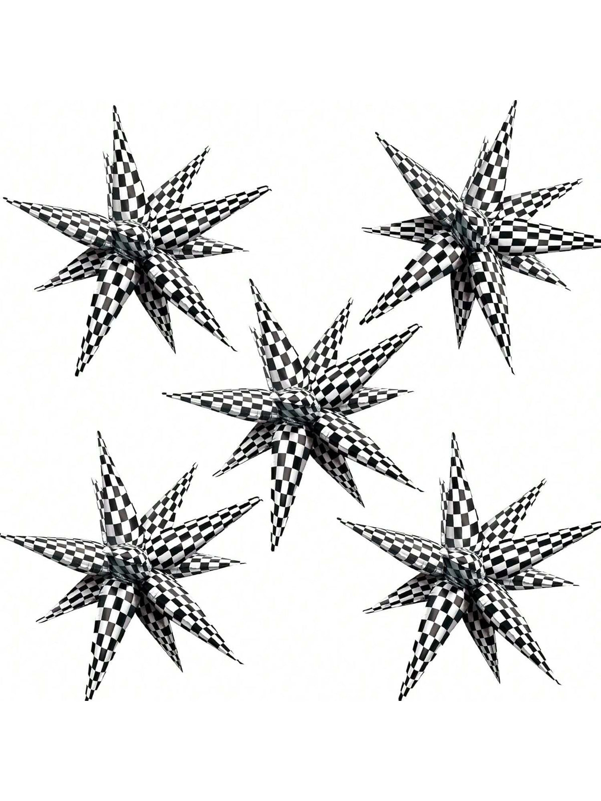 60PCS Star 12-Spike Foil Balloons Wedding Birthday Party Backdrop Decor