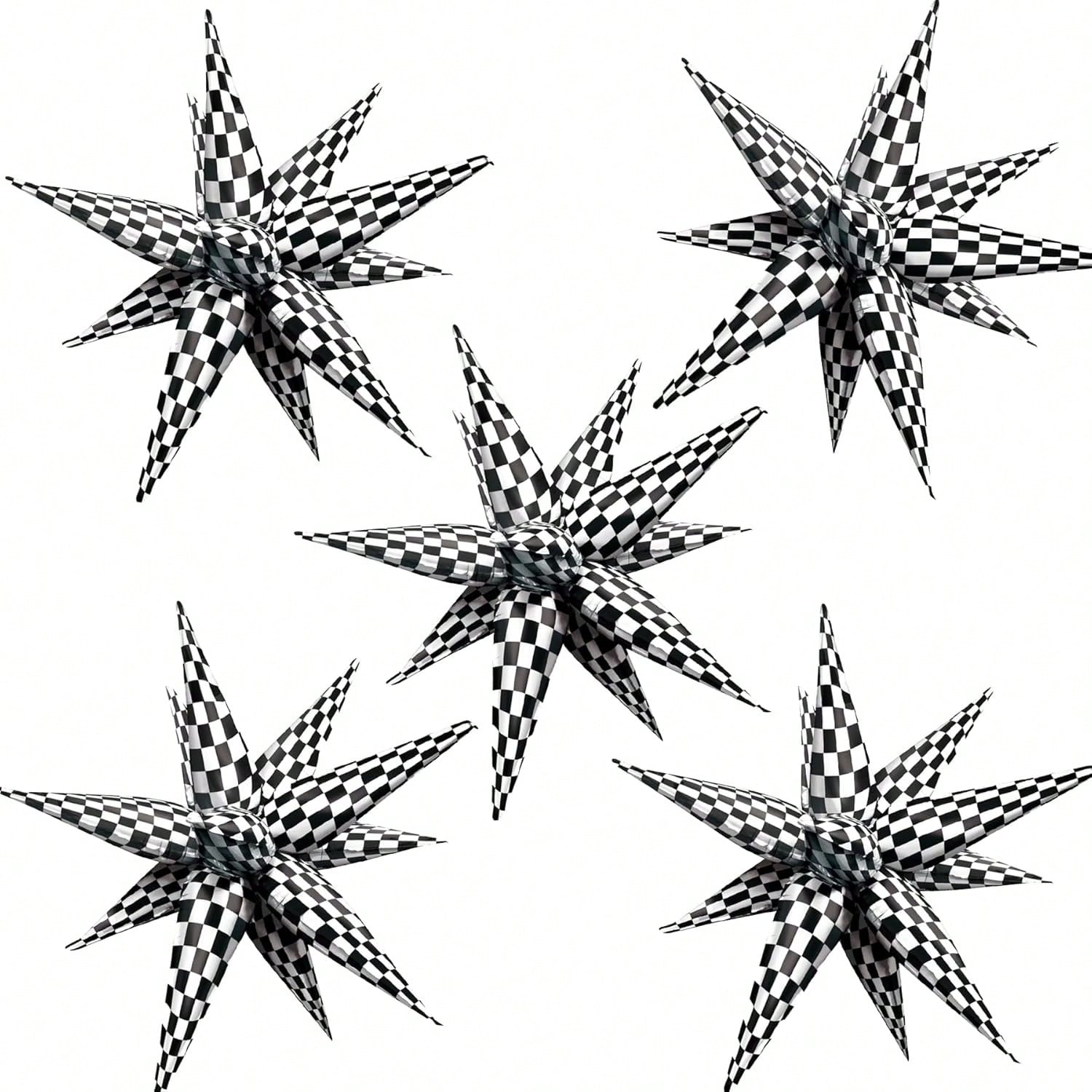 60PCS Star 12-Spike Foil Balloons Wedding Birthday Party Backdrop Decor