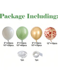 Jungle Balloon Garland Arch Kit 135pcs Sage Green White Giraffe Print for Party