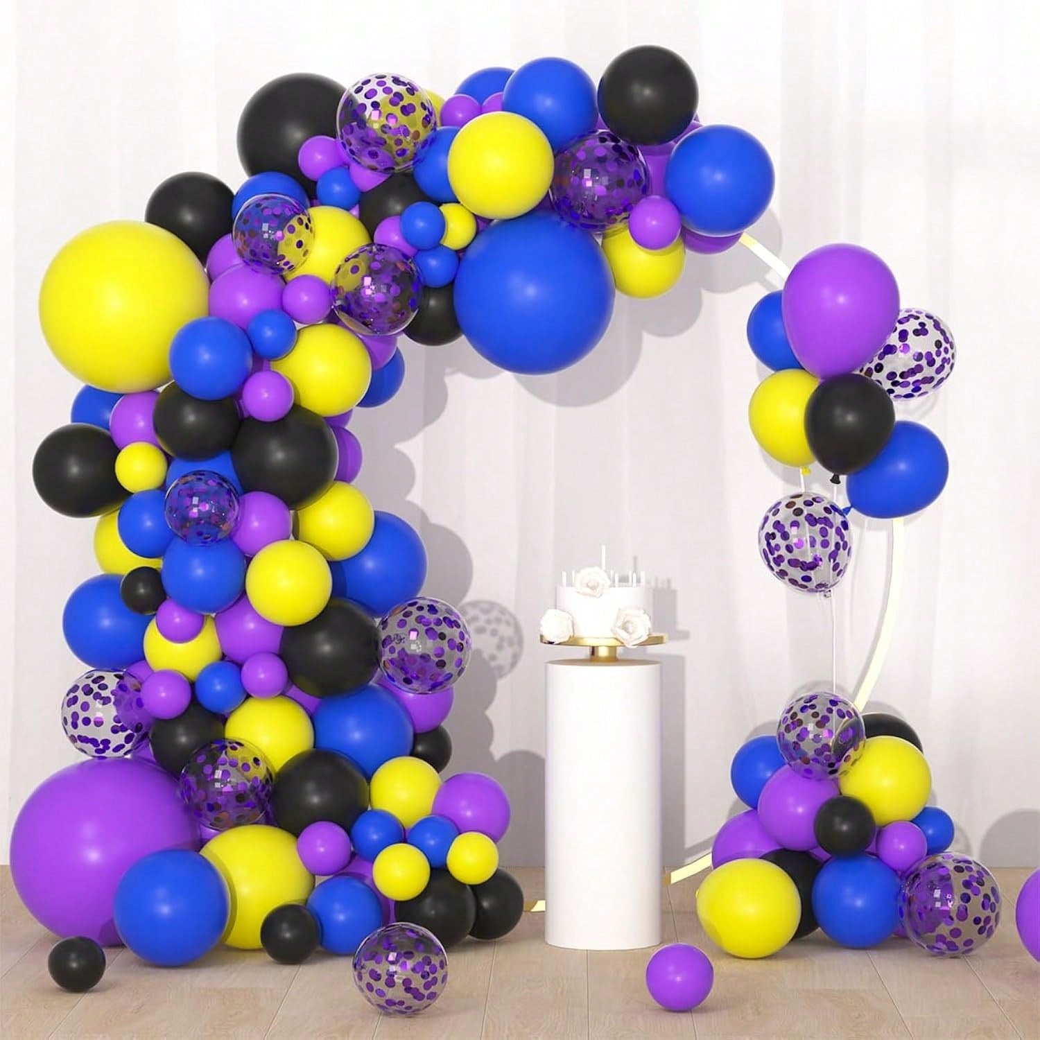 Purple Blue Silver Balloon Garland Arch Kit for Video Game & Party Decor