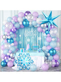 Snow Balloon Garland Kit with Snowflake and Pearl Balloons for Winter Parties